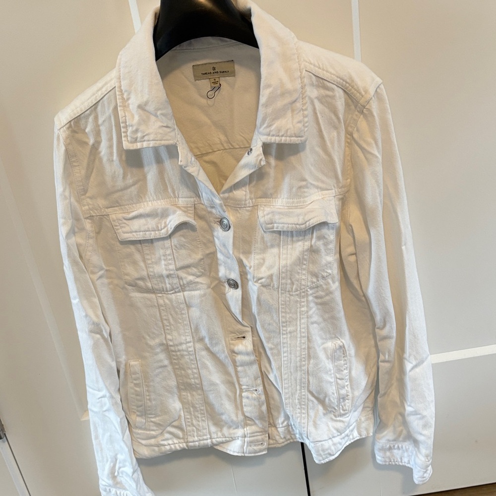 Thread and supply White Jean Denim Jacket